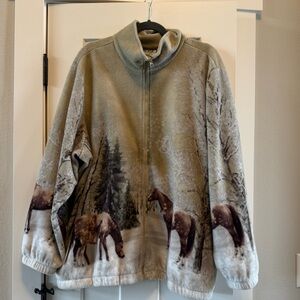 Horse Print Fleece Jacket